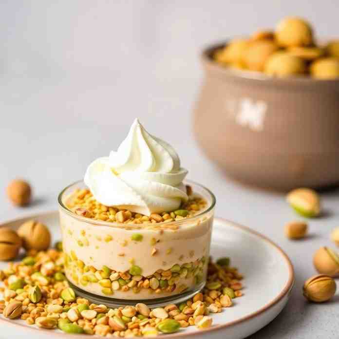 Mafroukeh - Easy Pistachio Dessert Recipe with Cream